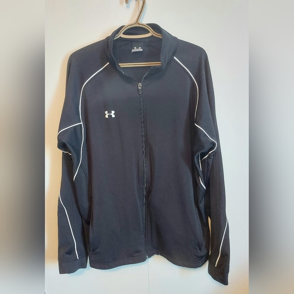 Under Armour Men's Large Black Full Zip Warm Up Performance Training Jacket - Picture 2 of 6